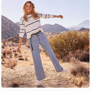 Land's end Women's Light Blue wide leg high rise Jean